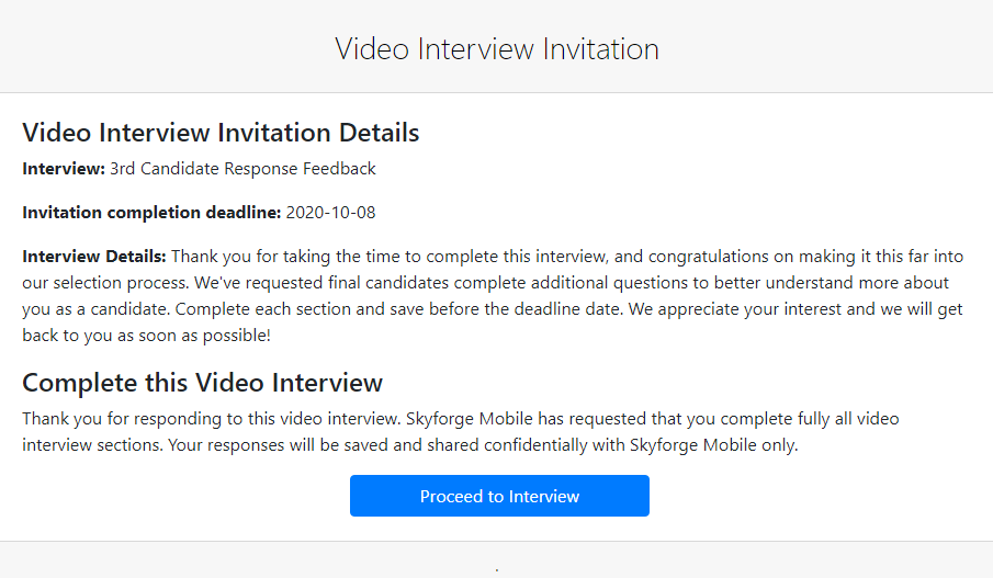video Invitation example