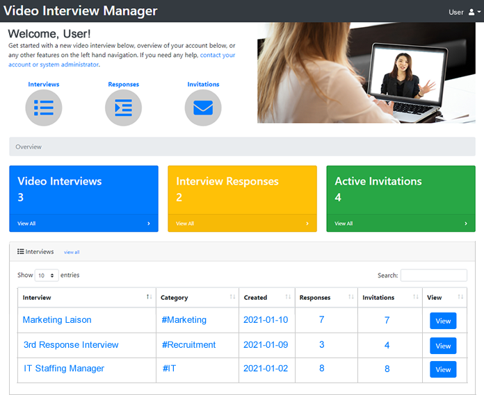 Video Interview Manager Admin